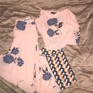 Pink and blue matching palazzo set!